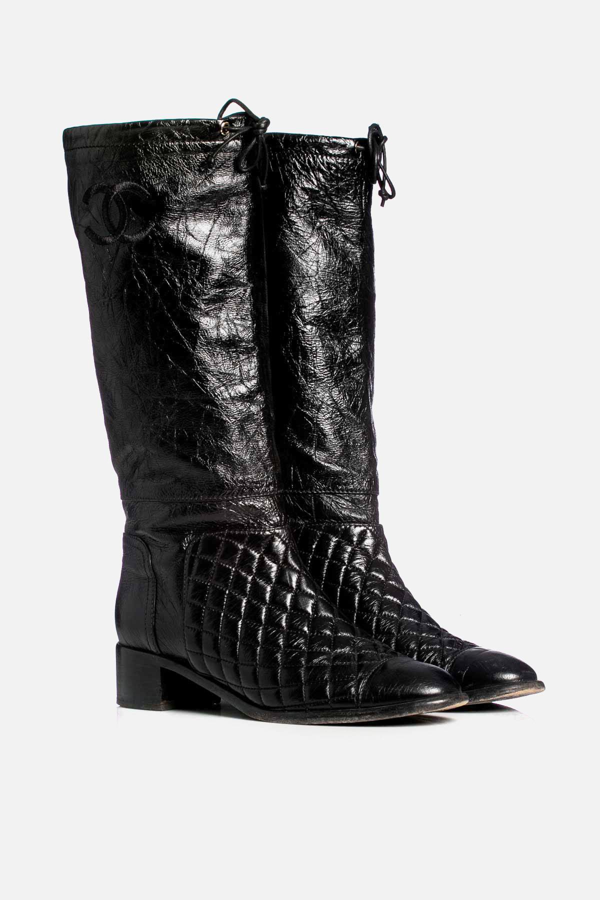 CC QUILTED LEATHER BOOTS