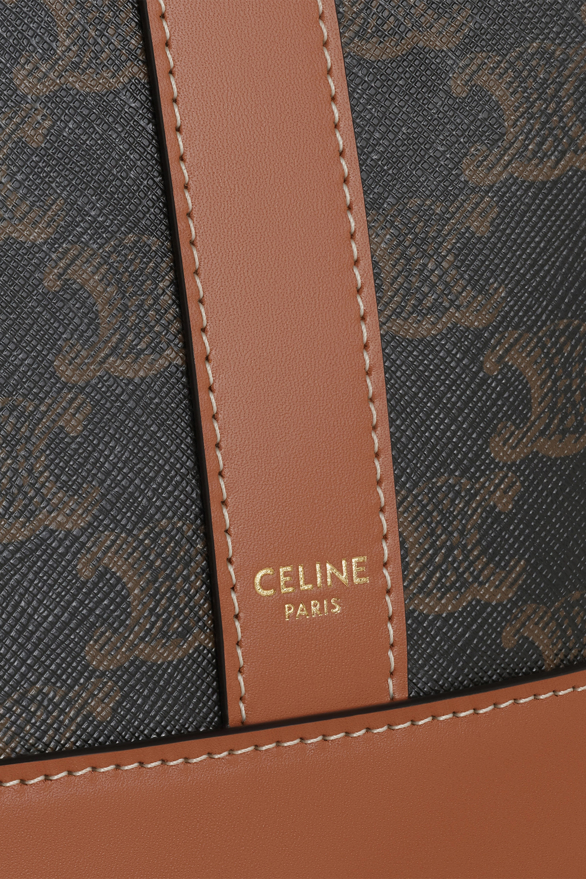SMALL BUCKET IN TRIOMPHE CANVAS AND CALFSKIN TAN - Image 4
